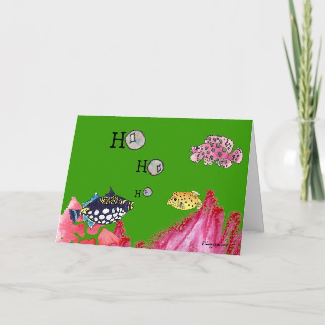 Nous vous pêchons une joyeuse carte de Noël (Devant)