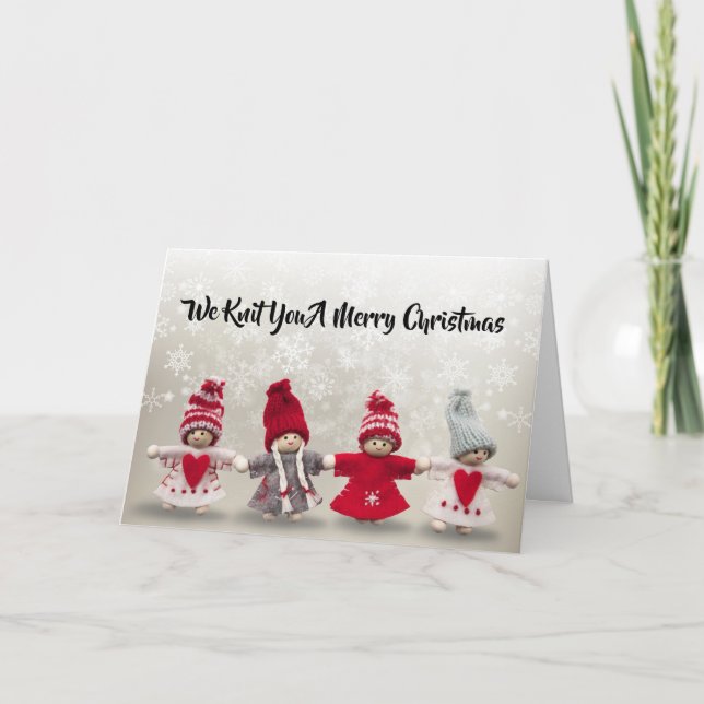 Nous vous tricotons une carte de Joyeux Noël (Devant)