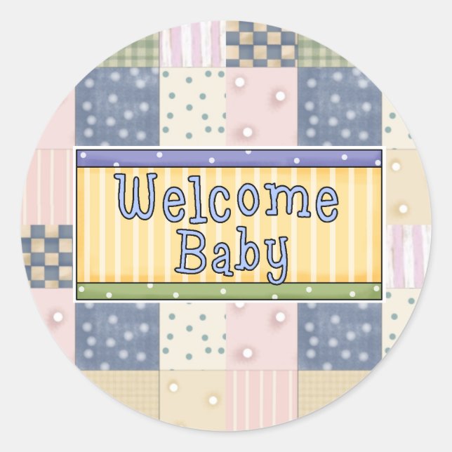 Nouveau Arrivée Bienvenue Baby Boy Stickers (Devant)