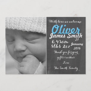 Nouveau Baby Boy/ Carte Faire-part de naissance/Pe