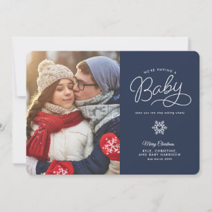 Nouveau bébé amusant Noël Grossesse Faire-part