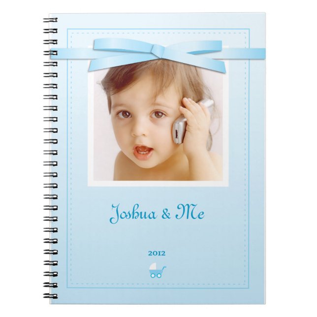 Nouveau bébé Boy Blue Ribbon Carnet (Devant)