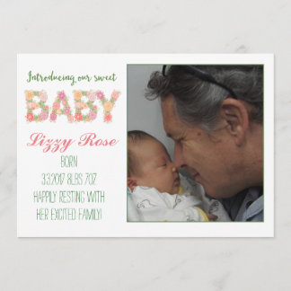 Nouveau bébé Faire-part floral