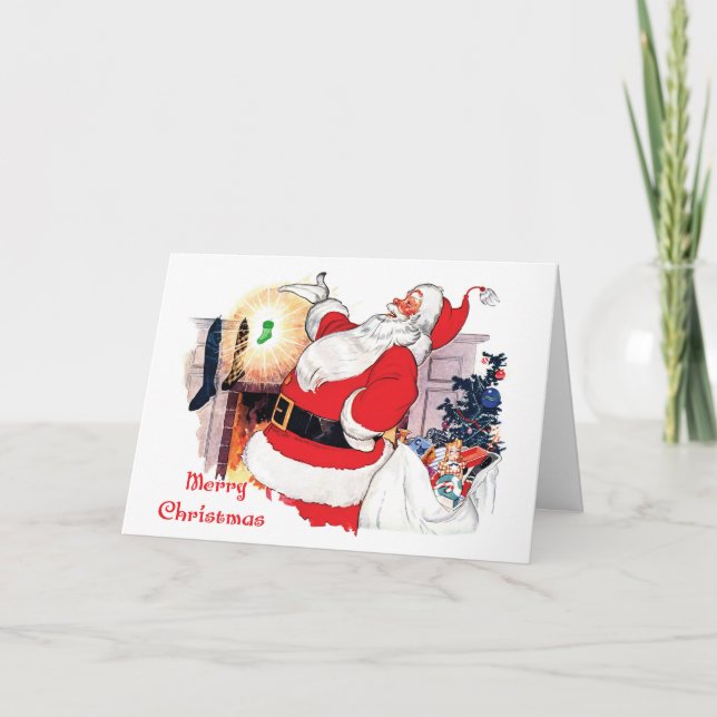 Nouveau bébé Père Noël faire-part de Noël (Devant)