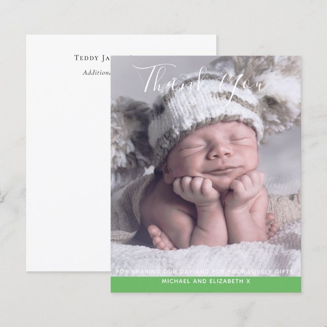 Nouveau bébé photo Merci Cartes Budget moderne (Devant / Derrière)