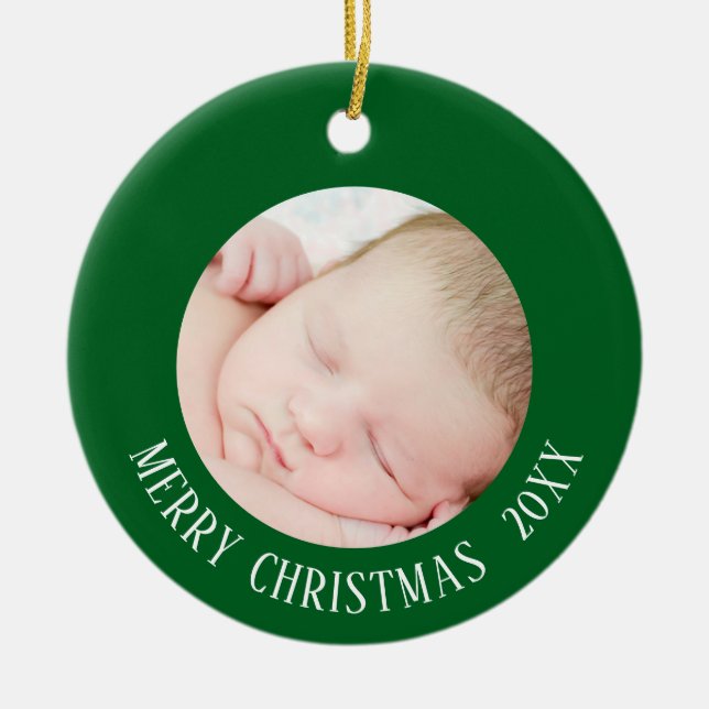 Nouveau bébé photo ornement de Noël (Devant)