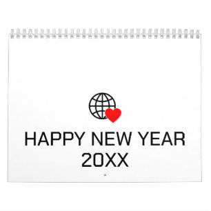 Nouveau calendrier de logo texte personnalisé