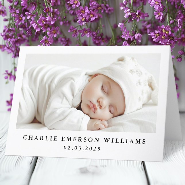Nouveau carte de remerciements photo bébé (Newt baby announcement photo thank you card)