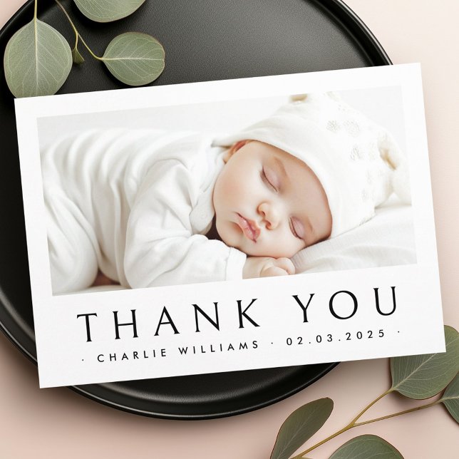 Nouveau carte de remerciements photo bébé (New baby announcement photo thank you card)
