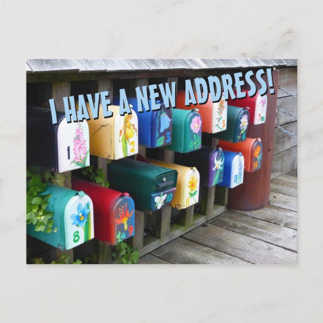Nouveau changement d'adresse la carte postale (Devant)