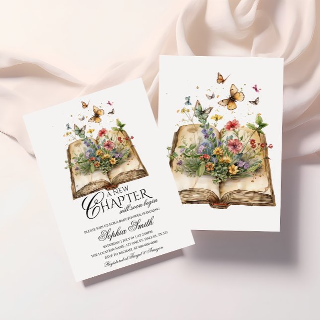 Nouveau chapitre thème Baby shower Invitation (Créateur téléchargé)