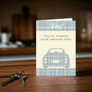 Nouveau conducteur Tartan Voiture Passé la carte d