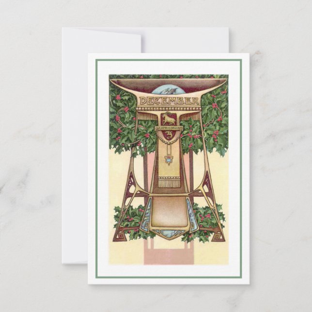 Nouveau Dezember capricorn zodiac Einladung (Vorderseite)