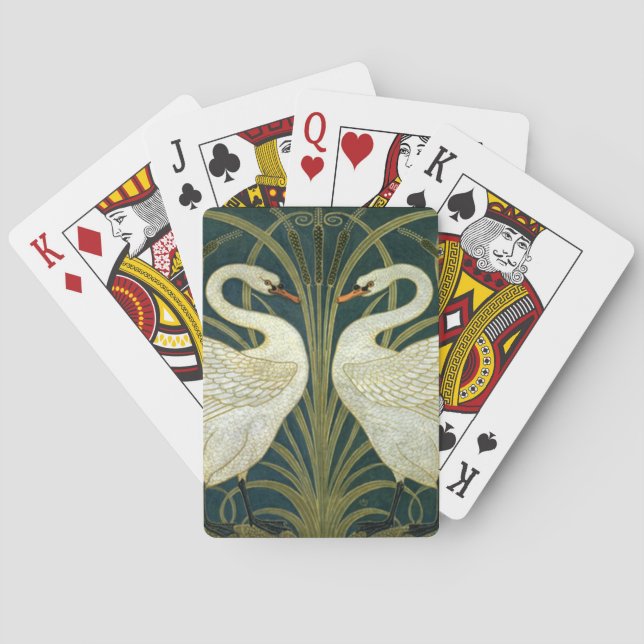Nouveau die Kunst des Kranes Schwäne Spielkarten (Rückseite)