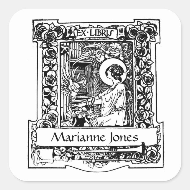 Nouveau Ex-Libris Bookplate Stickers (Vorderseite)