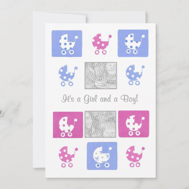 Nouveau Faire-part Baby Twins (Devant)