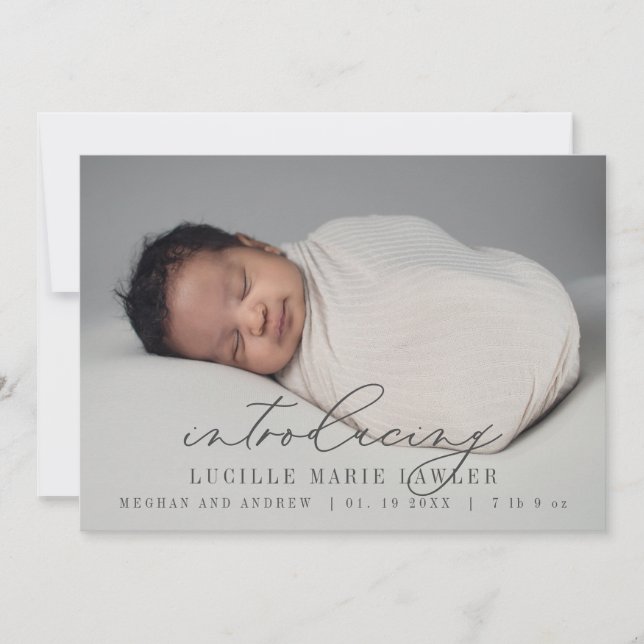 Nouveau Faire-part bébé Introduire un script (Devant)