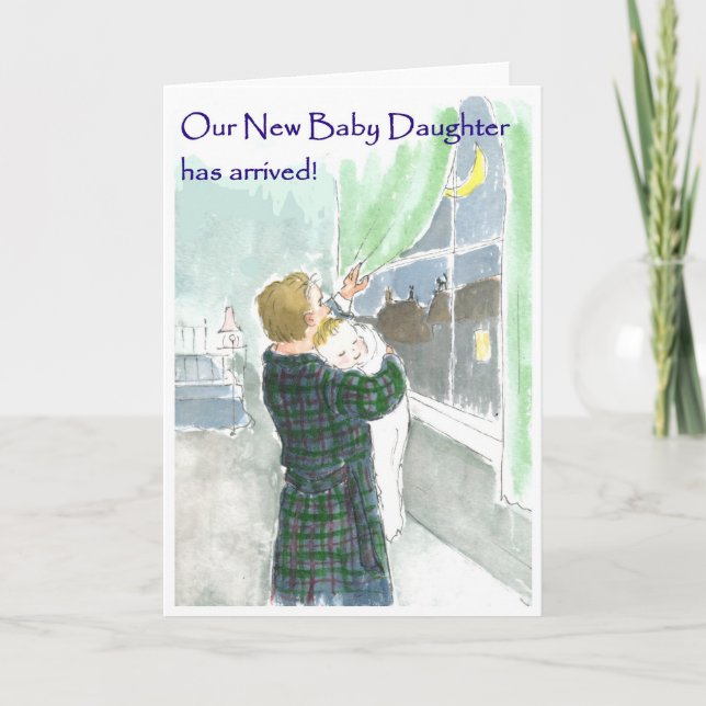 Nouveau Faire-part d'arrivée de bébé fille (Devant)