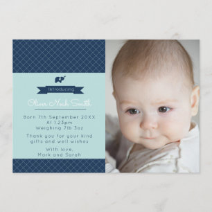 Nouveau faire-part de bébé/carte de remerciements