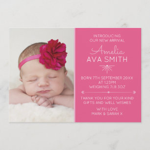 Nouveau faire-part de bébé/carte de remerciements