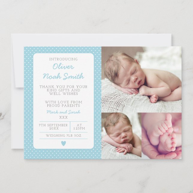Nouveau faire-part de bébé/carte de remerciements (Devant)