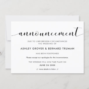 Nouveau faire-part de date de report mariage