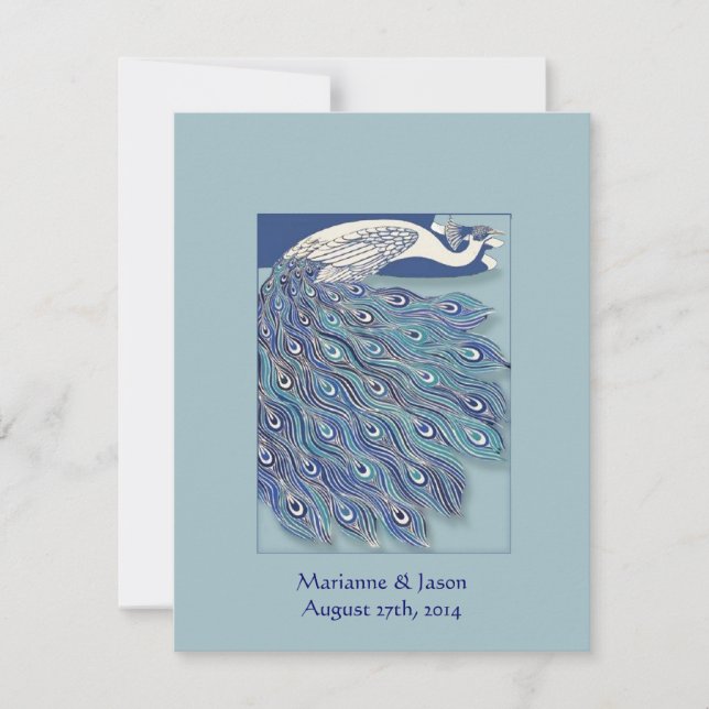 Nouveau Faire-part de mariage de Peacock (Devant)