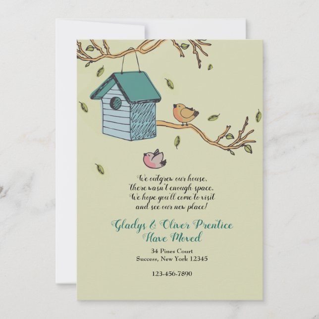 Nouveau faire-part déplacé à la maison (Devant)