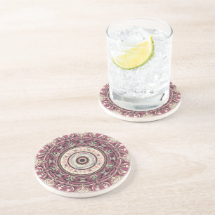 Nouveau Floral Mandala Getränkeuntersetzer