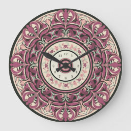 Nouveau Floral Mandala Wall Clock Große Wanduhr