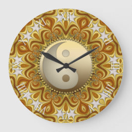 Nouveau Gold Yin Yang Feng Shui Wohngestaltung Clo Große Wanduhr
