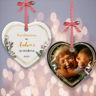 Nouveau Grand-mère Baby Holly Pine Gold Frame Phot