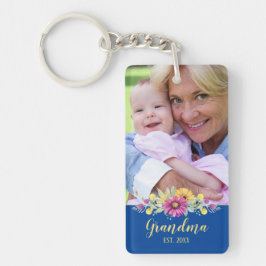 Nouveau Grand-mère élégante Fleurs Bleues | Photo