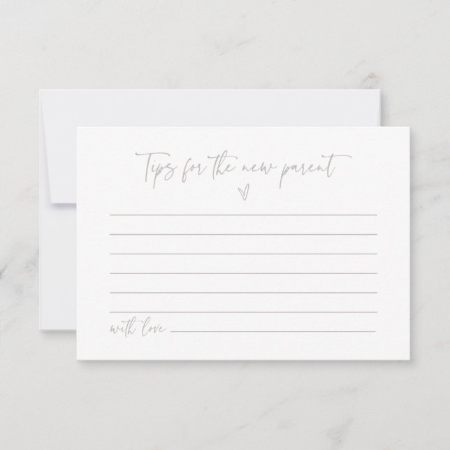 Nouveau jeu d'activité Baby shower de carte consei (Devant)