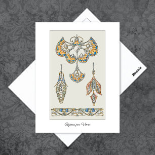 Nouveau Jewels Illustration Henri Vever Postkarte