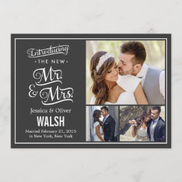 Nouveau M. et Mme Mariage Faire-part - Charbon