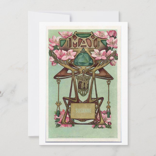 Nouveau Mai Gemini zodiac anniversaire Invitation (Devant)