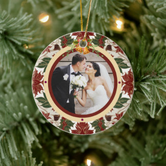 Nouveau marié Premier ornement photo de Noël Perso