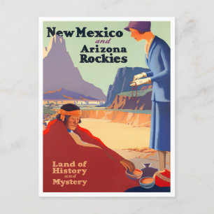 Nouveau-Mexique Arizona carte postale voyage vinta