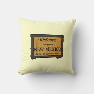 Nouveau Mexique signe de bienvenue coussin décorat
