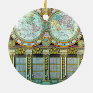 Nouveau Monde - Alte Kartographische Karten Keramik Ornament