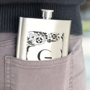 Nouveau Monogramm Flachmann