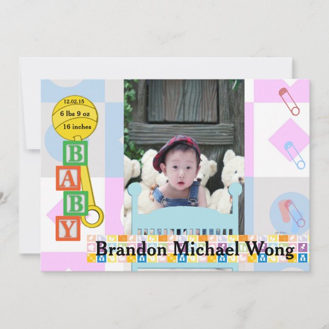 Nouveau-né Naissance Photo Faire-part de grossesse (Devant)