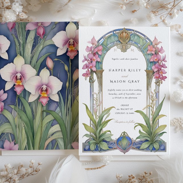Nouveau Orchid Garden Wedding Einladung (Von Creator hochgeladen)