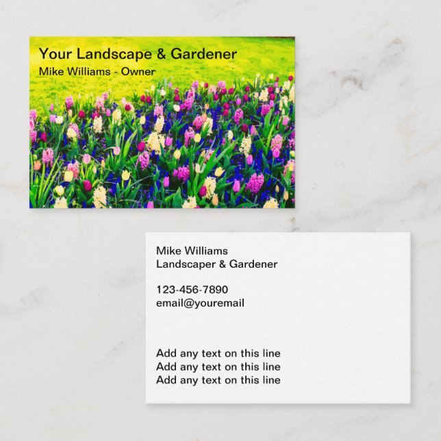 Nouveau Paysage Et Cartes de visite Gardener (Devant / Derrière)