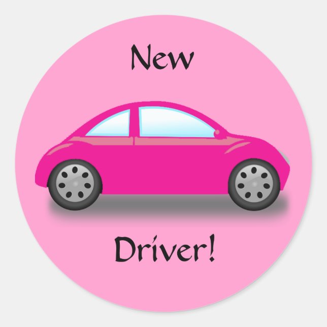 Nouveau pilote Sticker voiture rose (Devant)