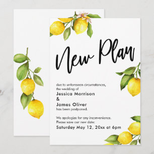 Nouveau plan aquarelle citrons carte de mariage re