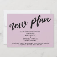Nouveau plan mariage reporté carte rose mauve clai