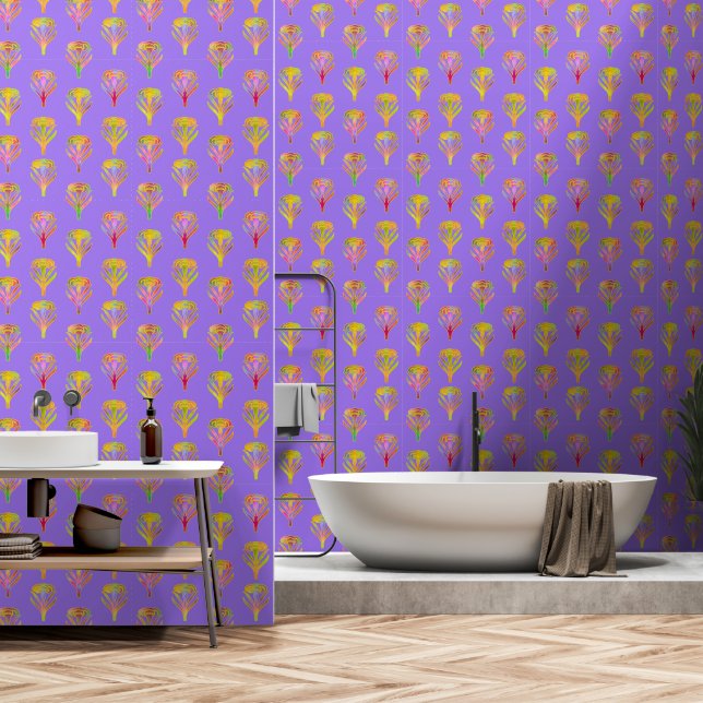 Nouveau Riche Blooms Lilac Tapete (Badezimmer)