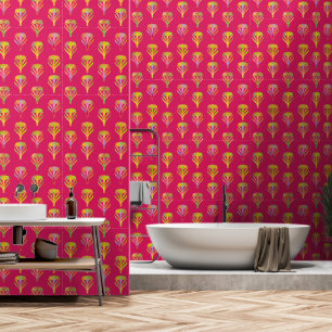 Nouveau Riche Erblüht in Magenta Tapete